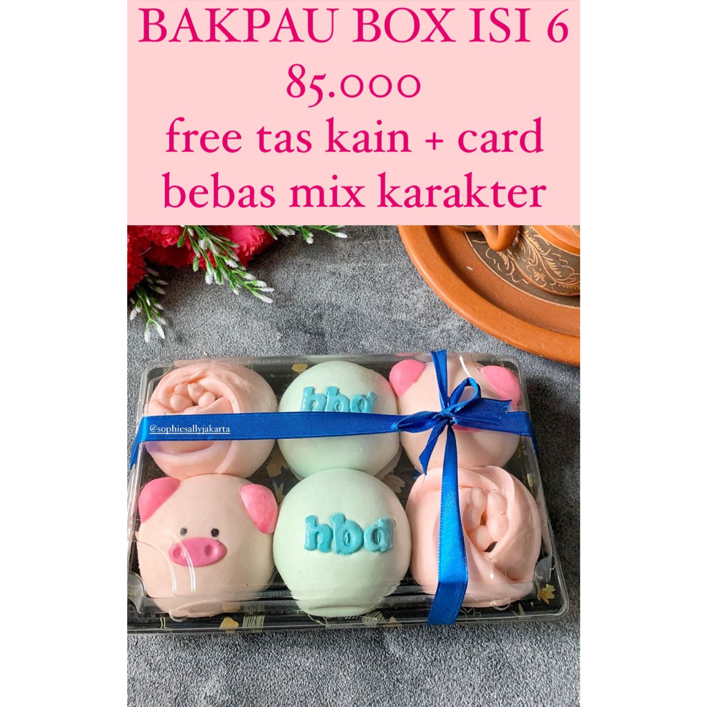 

Bakpao Box isi 6 - FREE TAS KAIN - READY SETIAP HARI