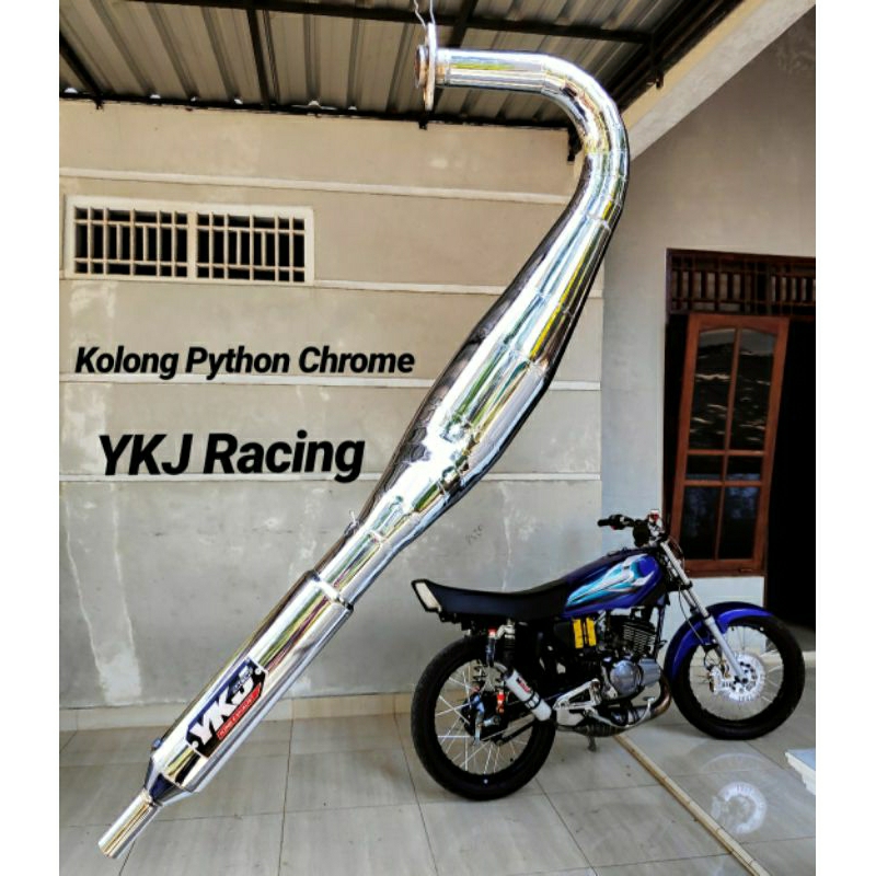 Knalpot YKJ RX King Kolong Python SE Chrome Super Garing Atas Bawah Bertenaga Original YKJ Racing Is