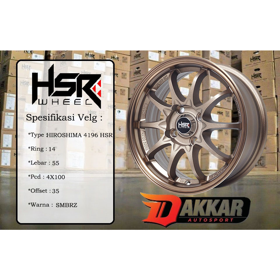 velg mobil ring 14 hsr hiroshima ce28 untuk airev brio agya calya ayla