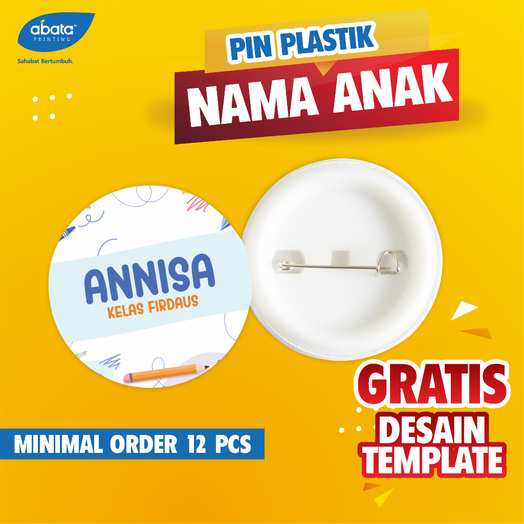 CETAK PIN CUSTOM NAMA ANAK/PIN BROS CUSTOM TERMURAH