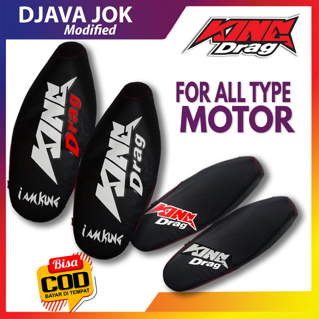 cover jok sepeda motor KING DRAG menutupi cover jok ORI anda logo Besar dan kecil untuk semua type m