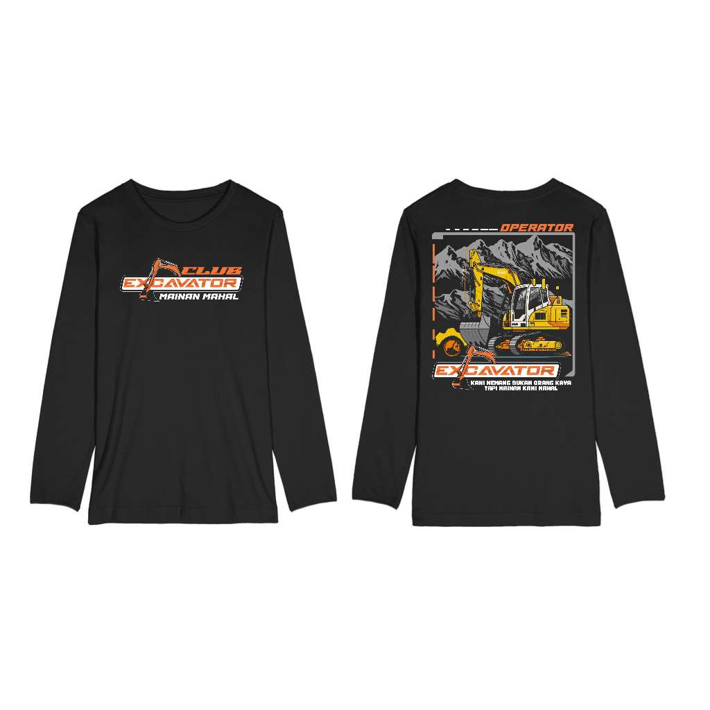 KAOS LENGAN PANJANG EXCAVATOR CLUB OPERATOR ALAT BERAT BIG SIZE JUMBO