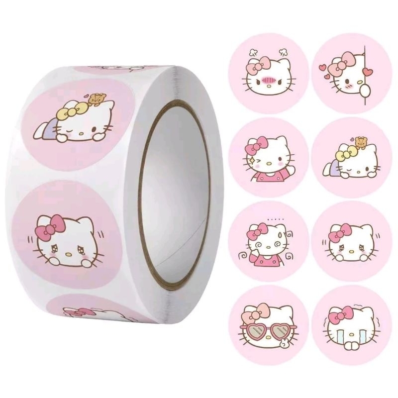 

Sticker Label Decor Stiker Anak Gambar Hello Kitty Lucu 2.5cm 500pcs