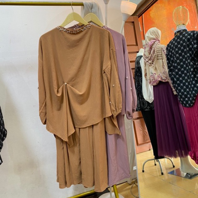 filley set/one set rok wanita polos