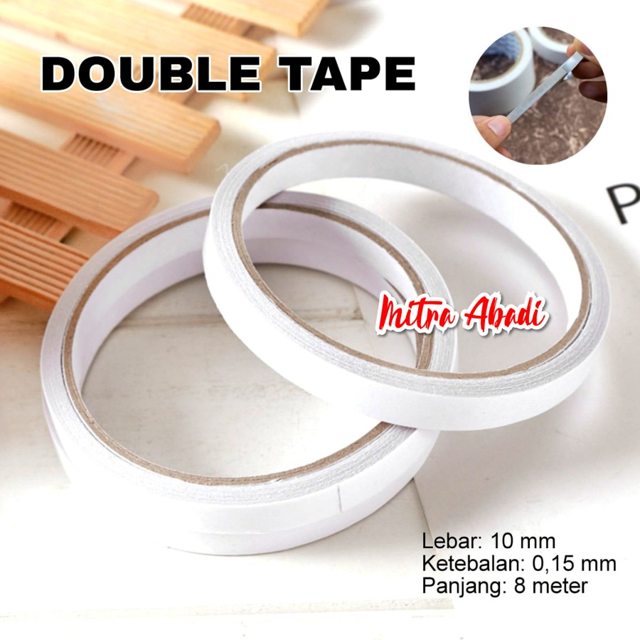 

Double Tape Ukuran 10 mm / Perekat Dua Sisi Transparan