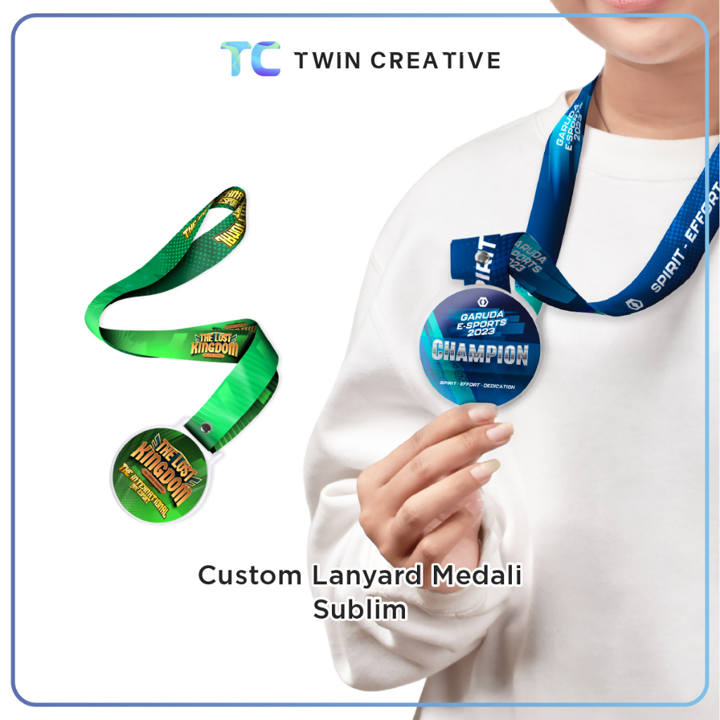 

Custom Design Kalung Medali Akrilik + Tali Lanyard Full Print - Hadiah Kelulusan Award Graduation