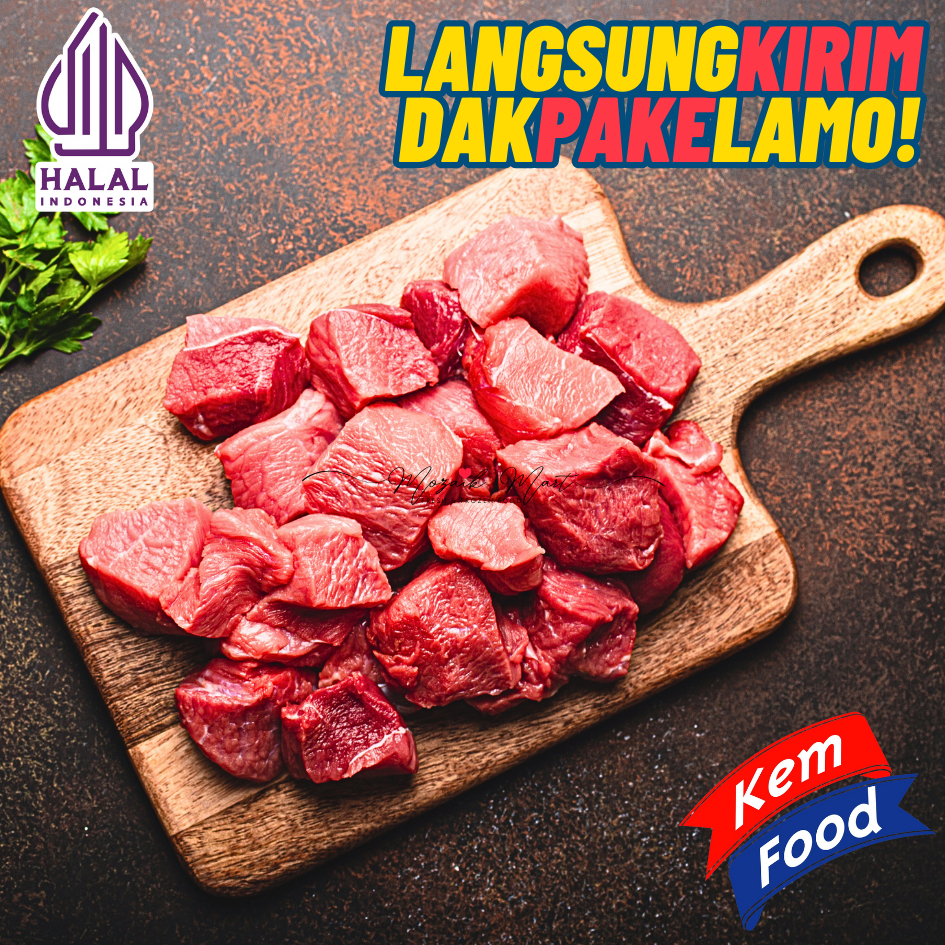 

Kemfood Daging Segar Beku - Daging Rawon/Daging Rendang/Daging Sup/Daging Pindang 500gr - Daging Soto/Semur Daging Segar Halal