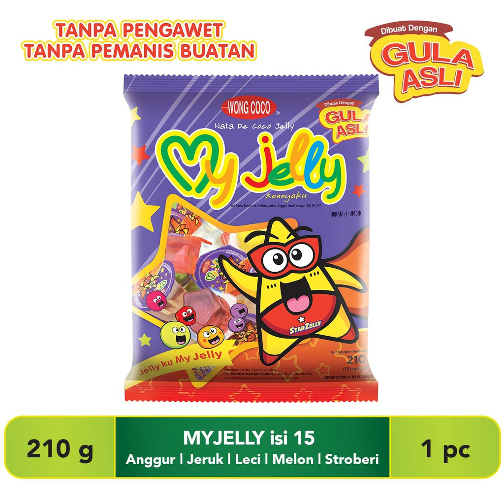 

WONG COCO MY JELLY 210gr/ 420gr StarZelly Isi 15 cups @14gr / 30 cups @14gr