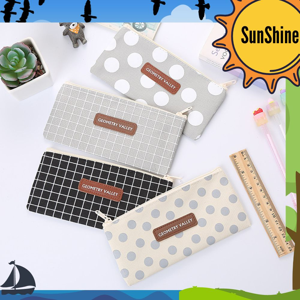 

✨ Sunshine Fancy ✨ Kotak Pensil Canvas / Pencil Case Motif Geometry Valley Aesthetic SK0028