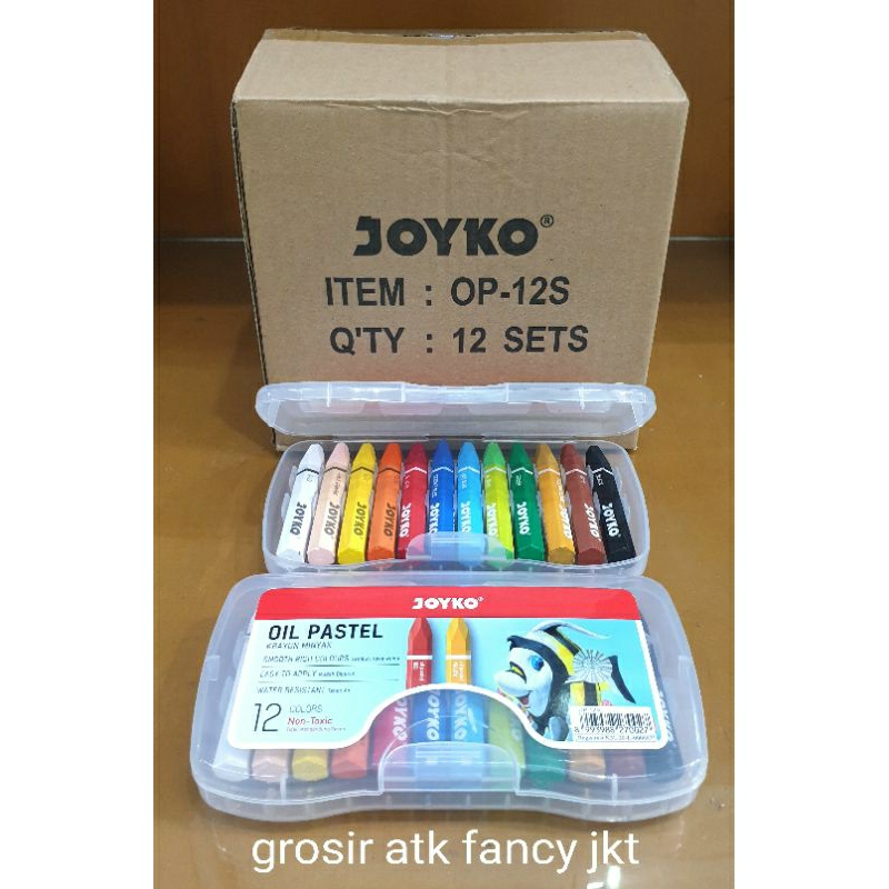 

OP 12S CHC Crayon Krayon Minyak Oil Pastel Joyko 12 Warna Joyko OP-12S OP-12CHC / Titi Ti P 12S