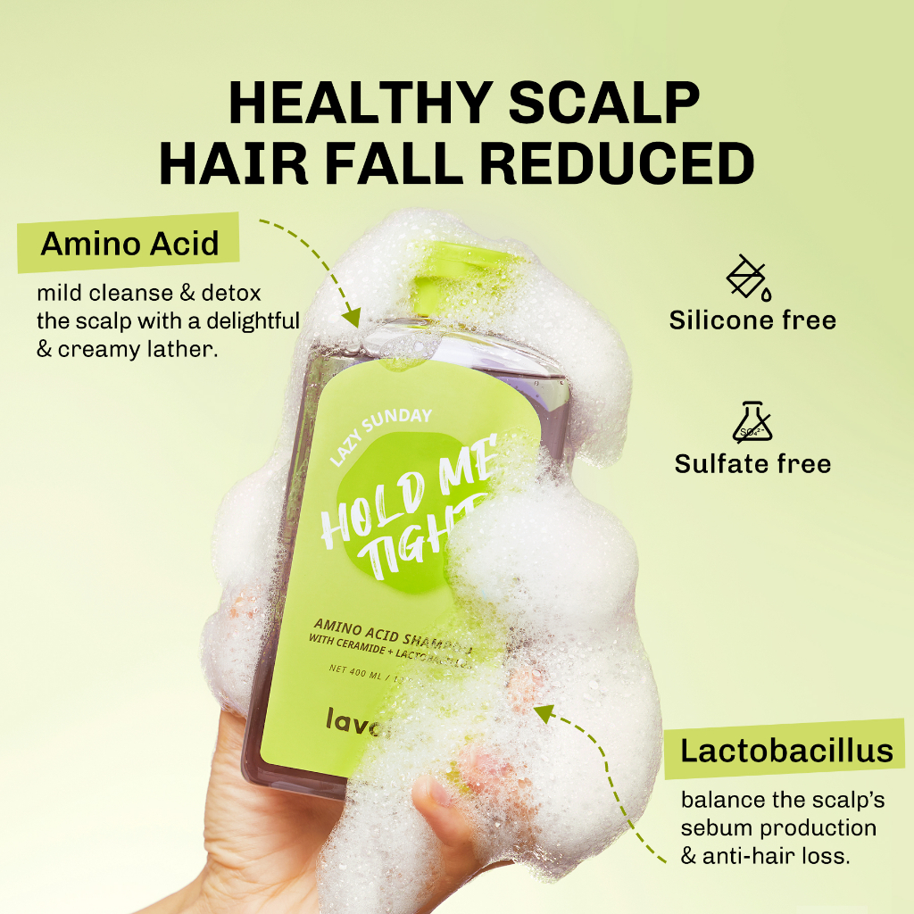 LVJ lavojoy Hold Me Tight Shampoo Lazy Sunday | Perawatan Rambut | Anti Rontok | Ceramide | Salicylic Acid | Sampo Rambut Rontok Best Selling】