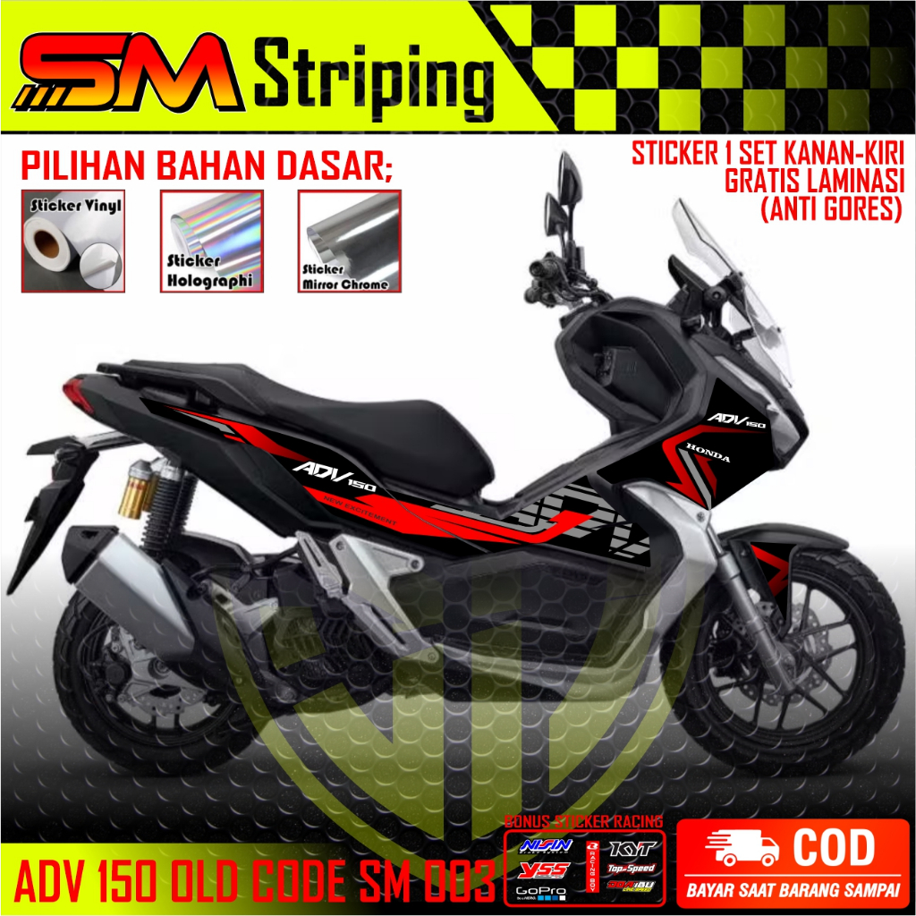 Striping Sticker ADV 150- Aksesoris Motor Stiker Honda ADV New Schotlite Stiker Striping Lis Variasi