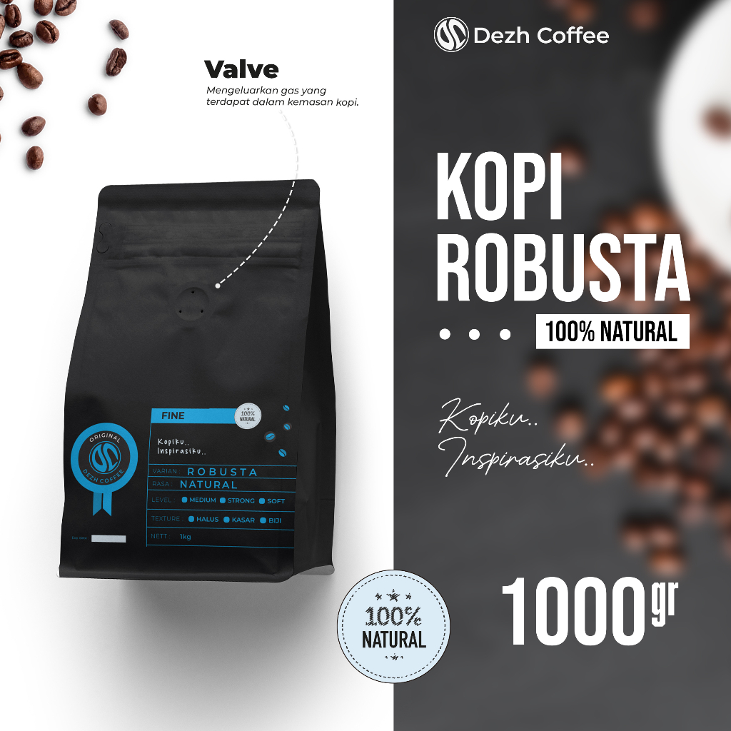 

Dezh Coffee Robusta, Grade Fine 1000 gram