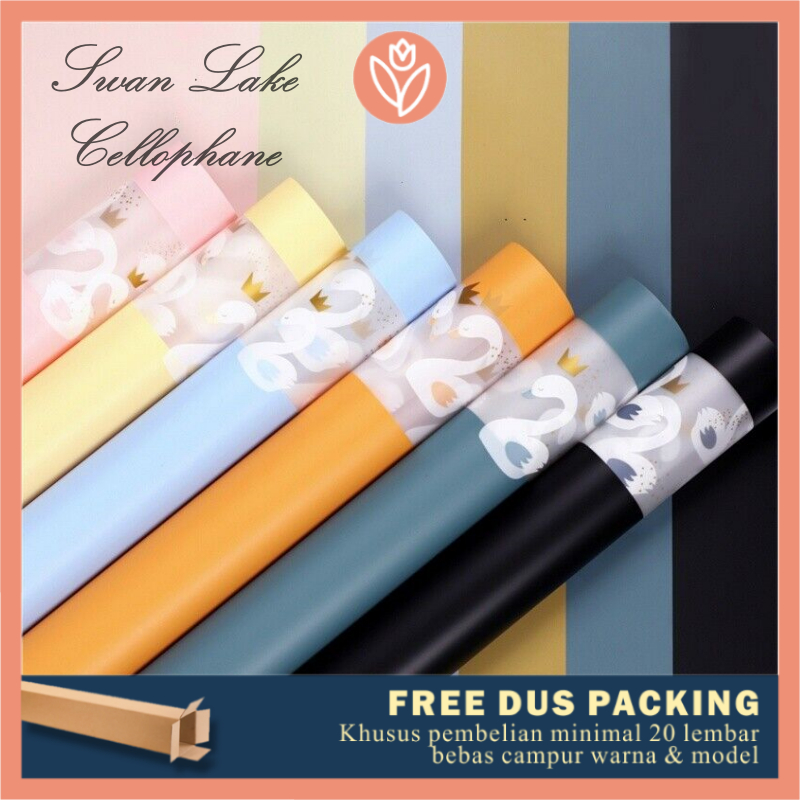 

TULIP PAPERIE ❤ KERTAS BUKET MOTIF SWAN CELLOPHANE SWAN TRANSPARANT CELLOPHANE FLOWER WRAPPING