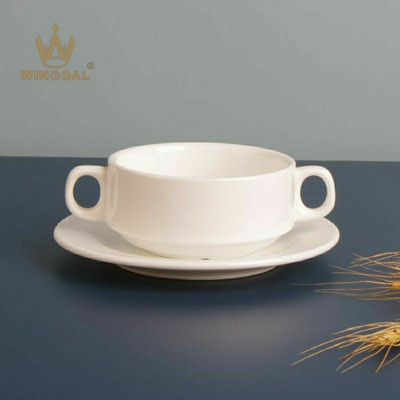 Mangkok Keramik Zuppa Soup + Saucer / Mangkok / Porcelain Soup Ball