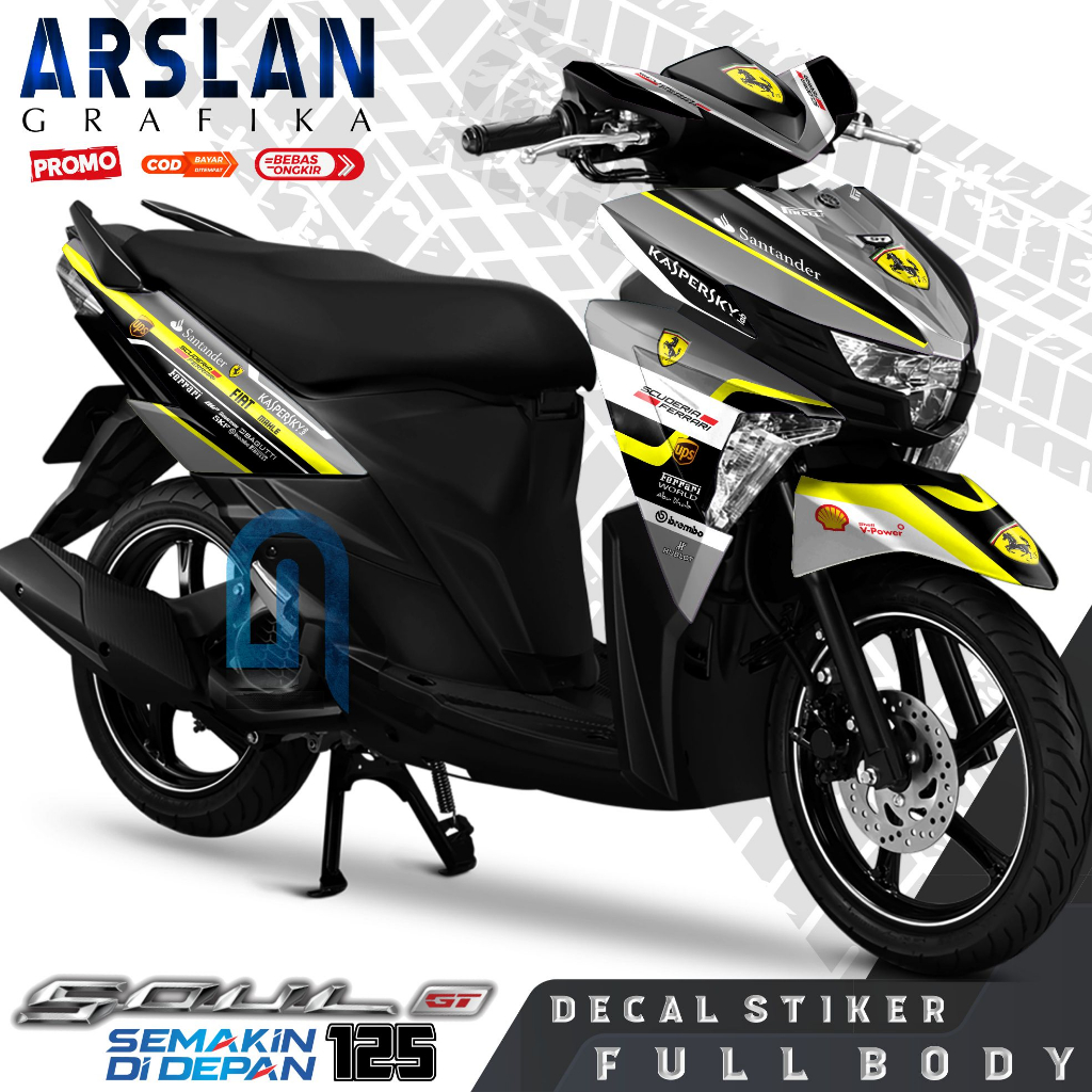 Decal Soul GT 125 Full Body Stiker Soul GT 125 Full Body Dekal Soul GT 125 Full Body Desain Ferrari