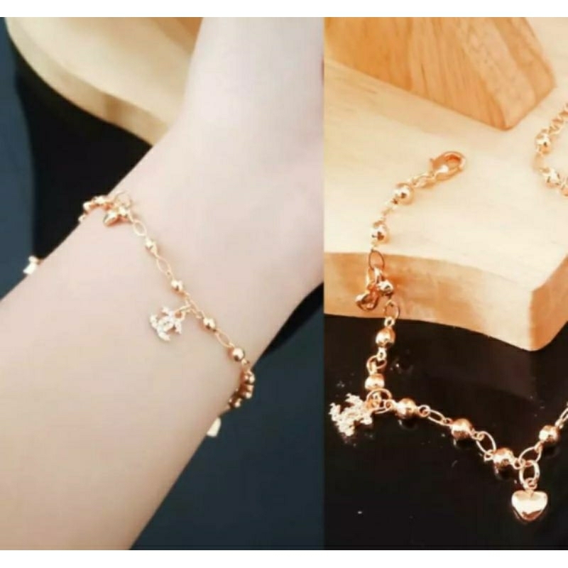 Gelang xuping Gelang rantai lapis emas Gelang rantai love