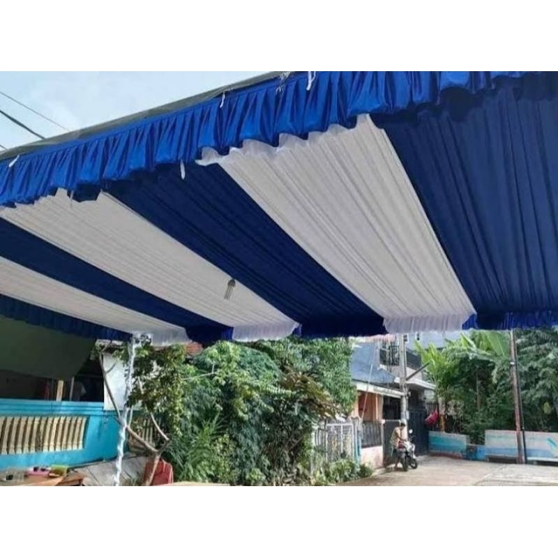 Plapon Tenda model sisir,Ukuran 4x5 set rumbai,tirai tiang dan lilit tiang