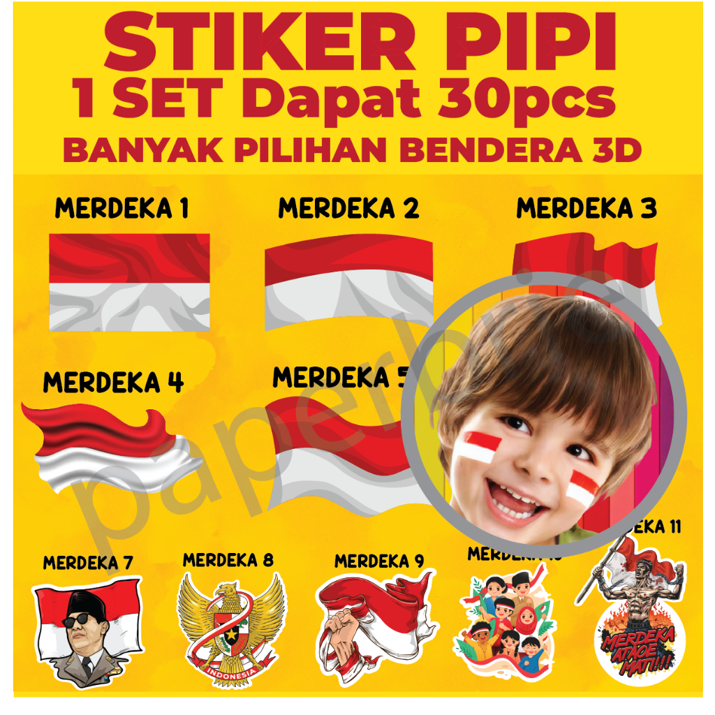 

Sticker Pipi Bendera [ SIAP MERDEKA ] - Tempelan Pipi Merah Putih - indonesia 17 agustus