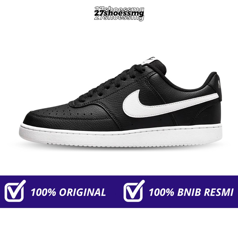 Nike Court Vision Low Black White 100% Original Resmi