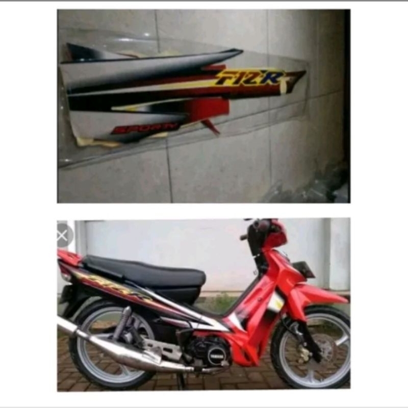 Striping stiker Yamaha Fiz R 2003 hitam merah