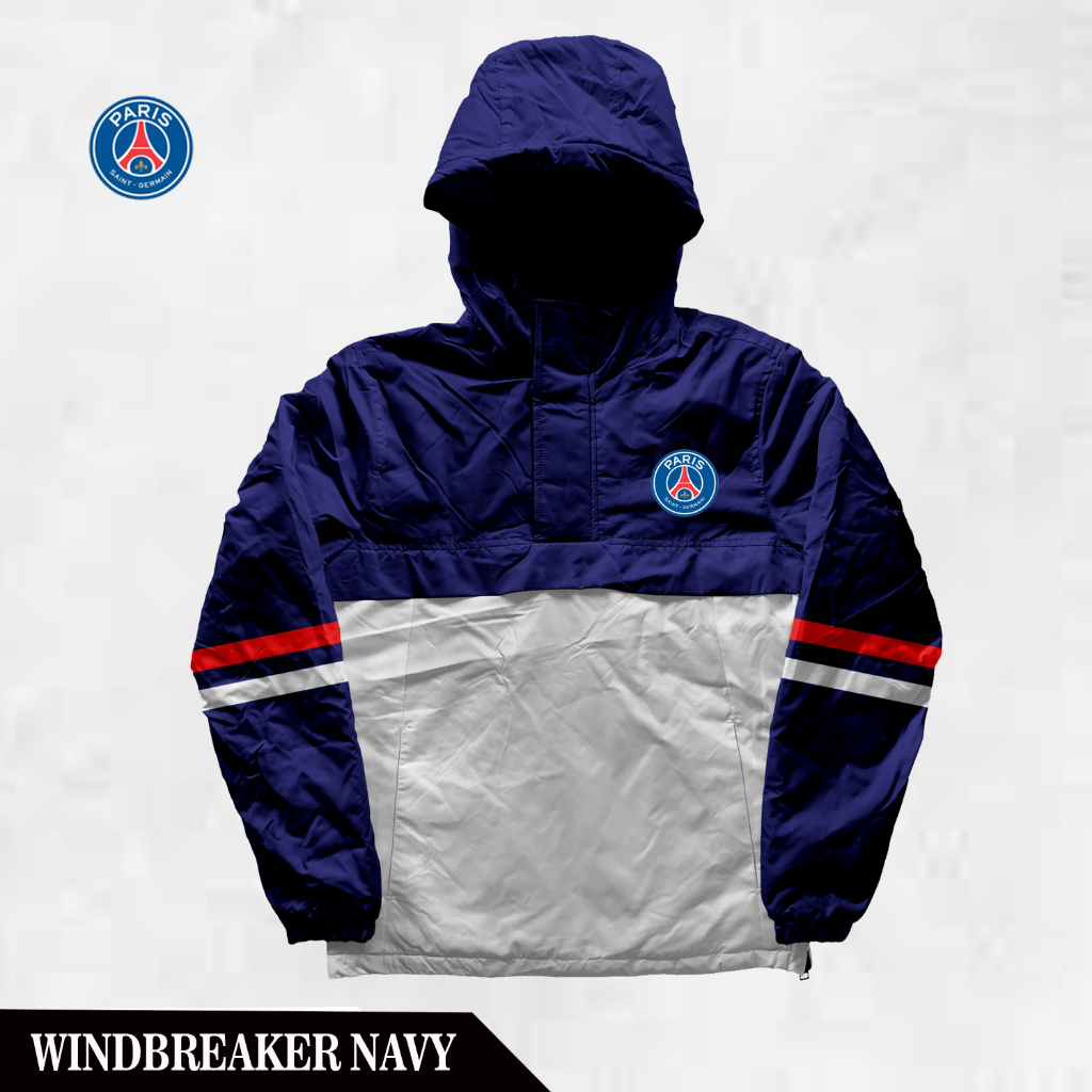 Jaket Windbreaker, Jaket Pria PSG, Jaket Pria Kepluk