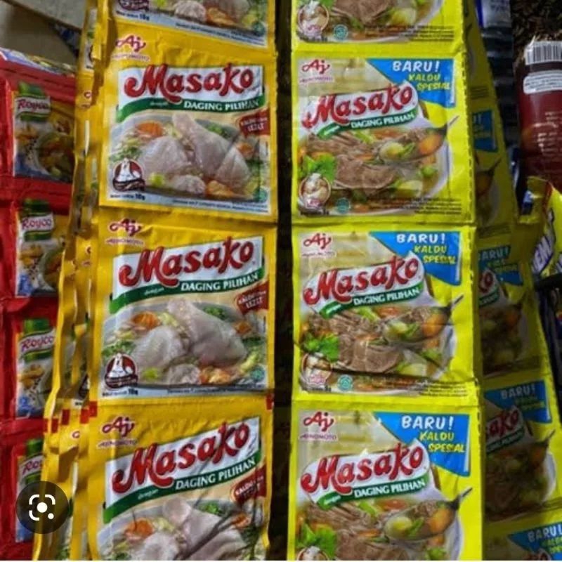 

*Masako* penyedap rasa kaldu ayam dan sapi bumbu masakan 1 renceng 12pcs