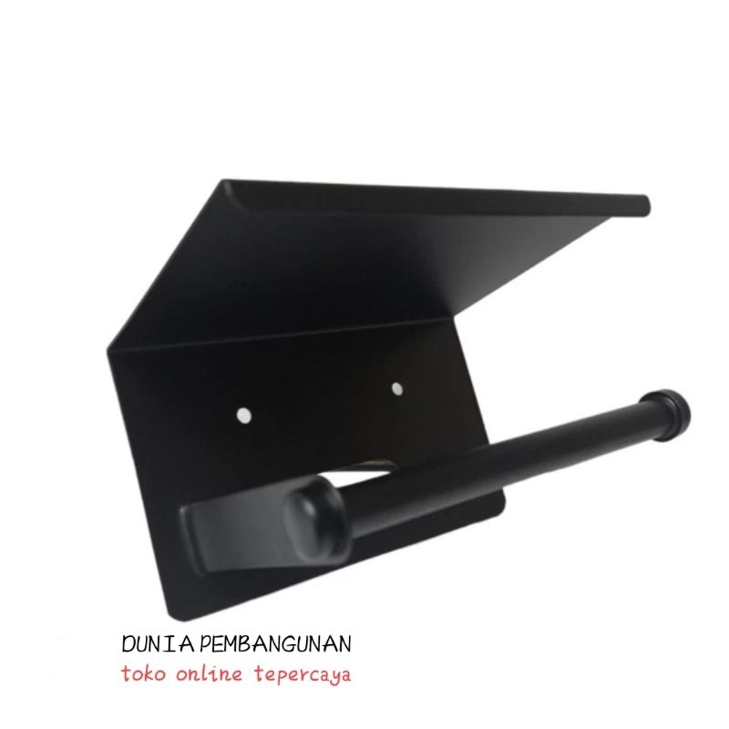 tempat tissue roll toilet hitam/tempat tissue roll toilet stainless hitam