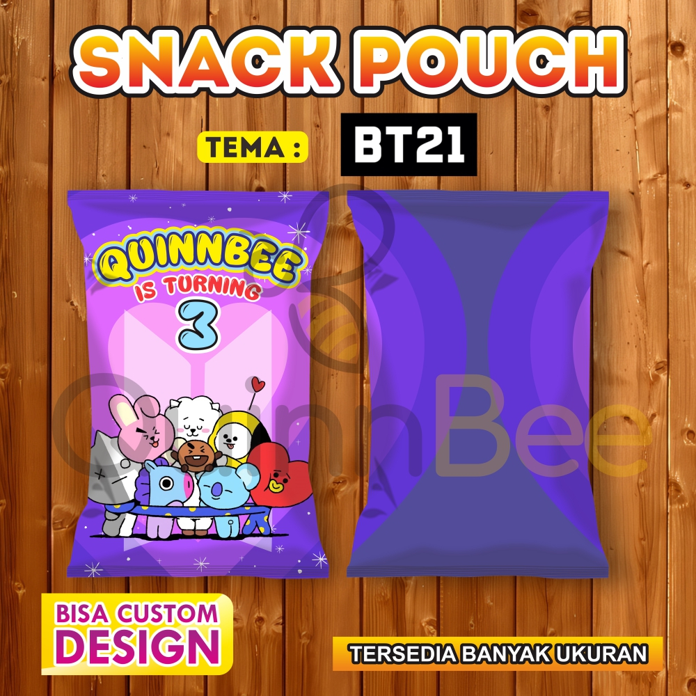

Snack Pouch Jumbo|Pouch Ultah|Kemasan Snack Ulang Tahun|Birthday Snack Pouch (Gratis Design) - BT21-TATA-CHIMMY-KOYA-COOKY