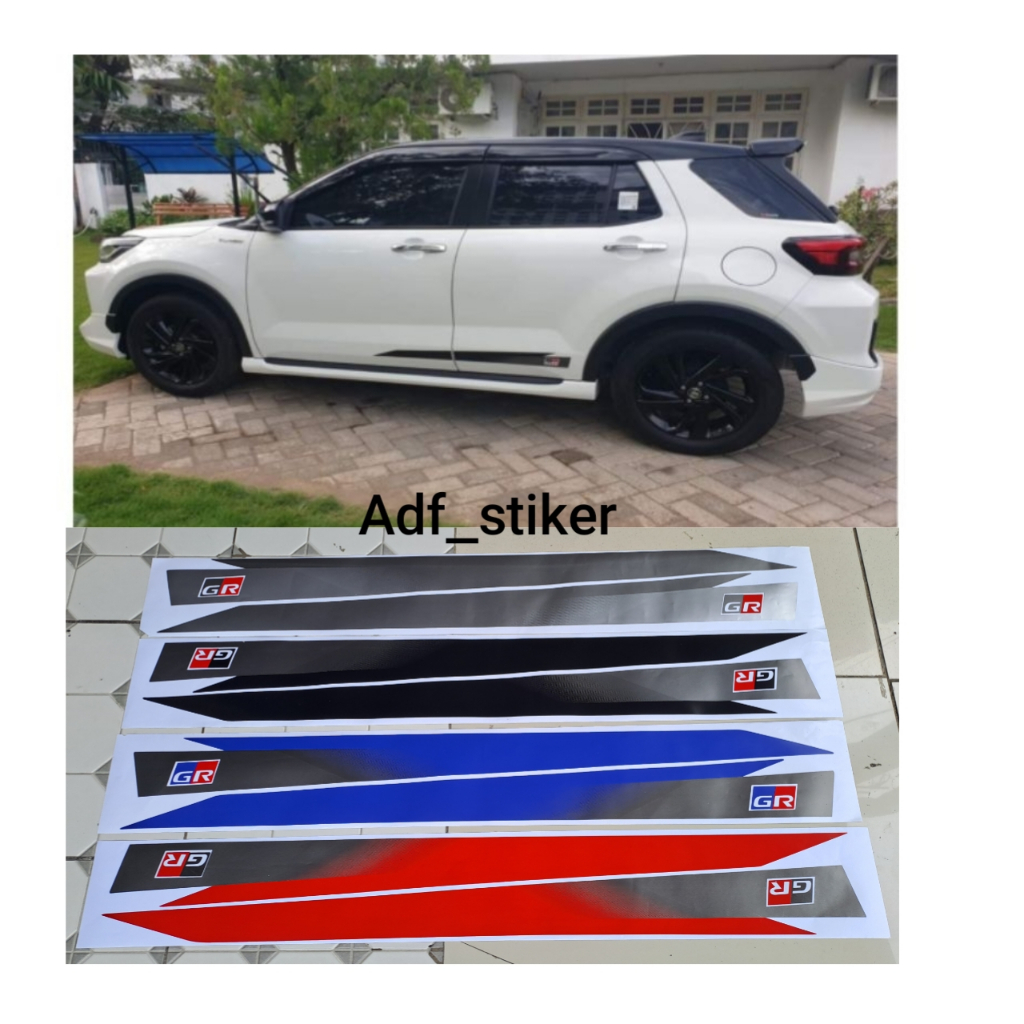 Stiker body samping mobil Raize Rocky GR / Sticker GR Raize Rocky / raize GR sport