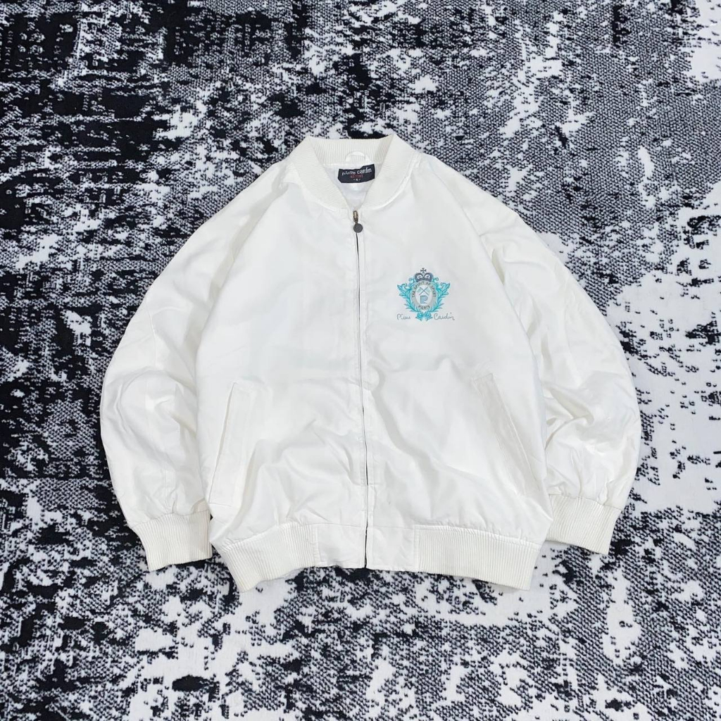 BOMBER PIERRE CARDIN WHITE VTG CASUAL UNISEX