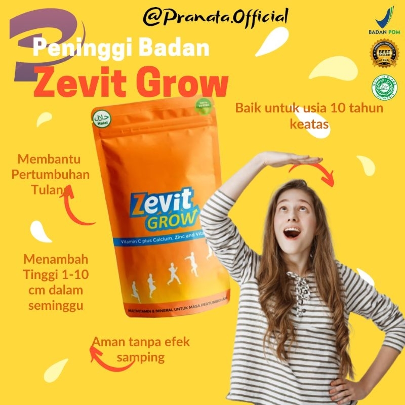 ZEVIT GROW PENINGGI VIRAL Susu Peninggi Badan Ori Terlaris/ Suplemen tulang dan sendi/ Peninggi Bada