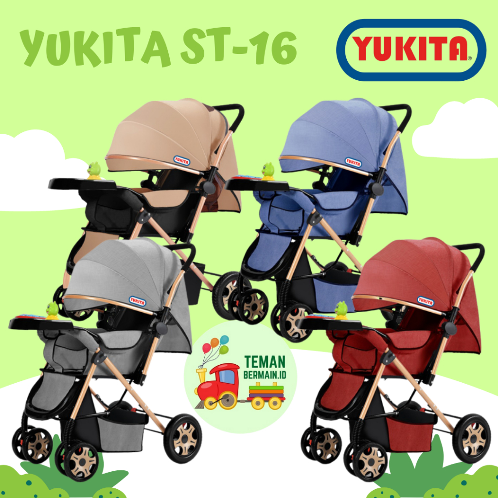 Sepeda Stroler Sepeda Roda Tiga Sepeda Dorong GYRO - YUKITA ST - 16 - Biru