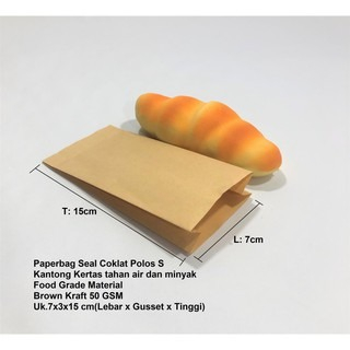 

Kantong Kertas Coklat SEAL 7x3x15 (S) Tahan Air dan Minyak Food Packaging Makanan Bungkus Kebab Roti