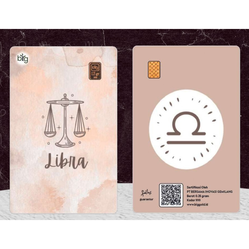 RB6 Logam Mulia Emas Hadiah Kado BIG GOLD 0.25 gram Edisi Zodiac