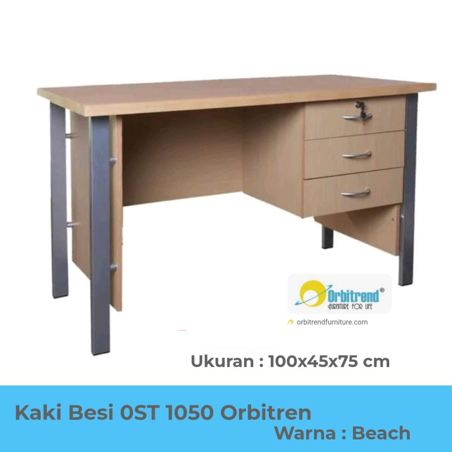 Meja Kantor 100 cm Kaki Besi Meja Tulis 1 meter Meja kerja OST 1050
