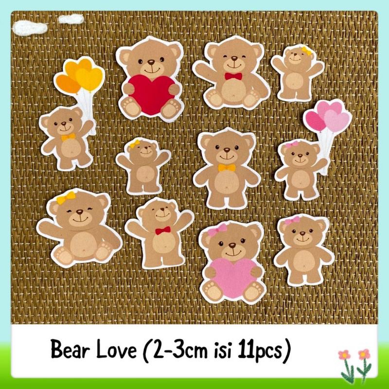 

11pcs sticker tempelan beruang bear love