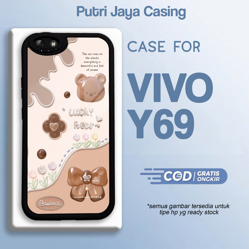 Case VIVO Y69 Aesthetic Motif ANIME BEAR 02 Casing Terbaru Mewah Karakter Lucu Keren Polos Gelombang Wavy Tali Cute Estetik Softcase Hardcase Cewe Cowok Premium Glossy Pelindung Handphone Mika Silikon Kesing Hp Cassing Hp Missconnie Migun unicorncase