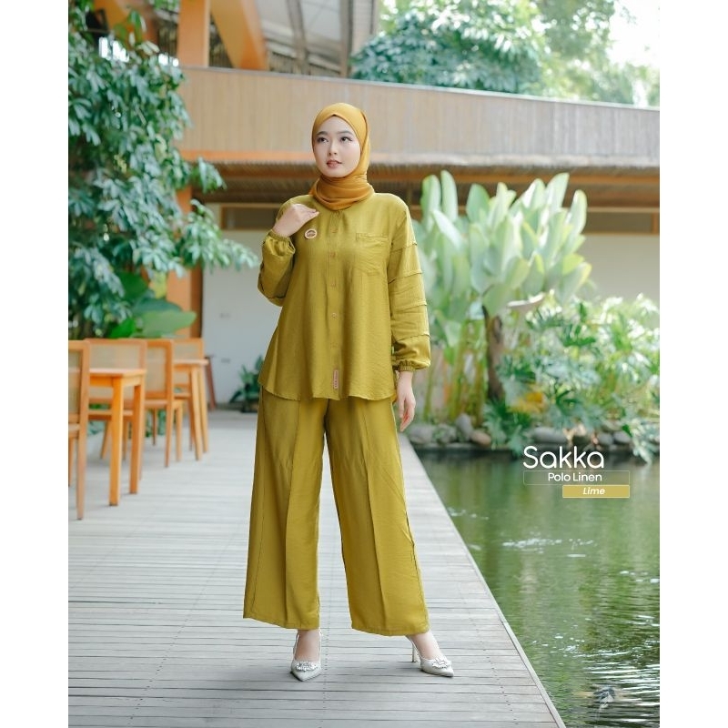 sakka one set//ghina fashion//terbaru//terkini//setelan wanita//setelan dewasa//one set