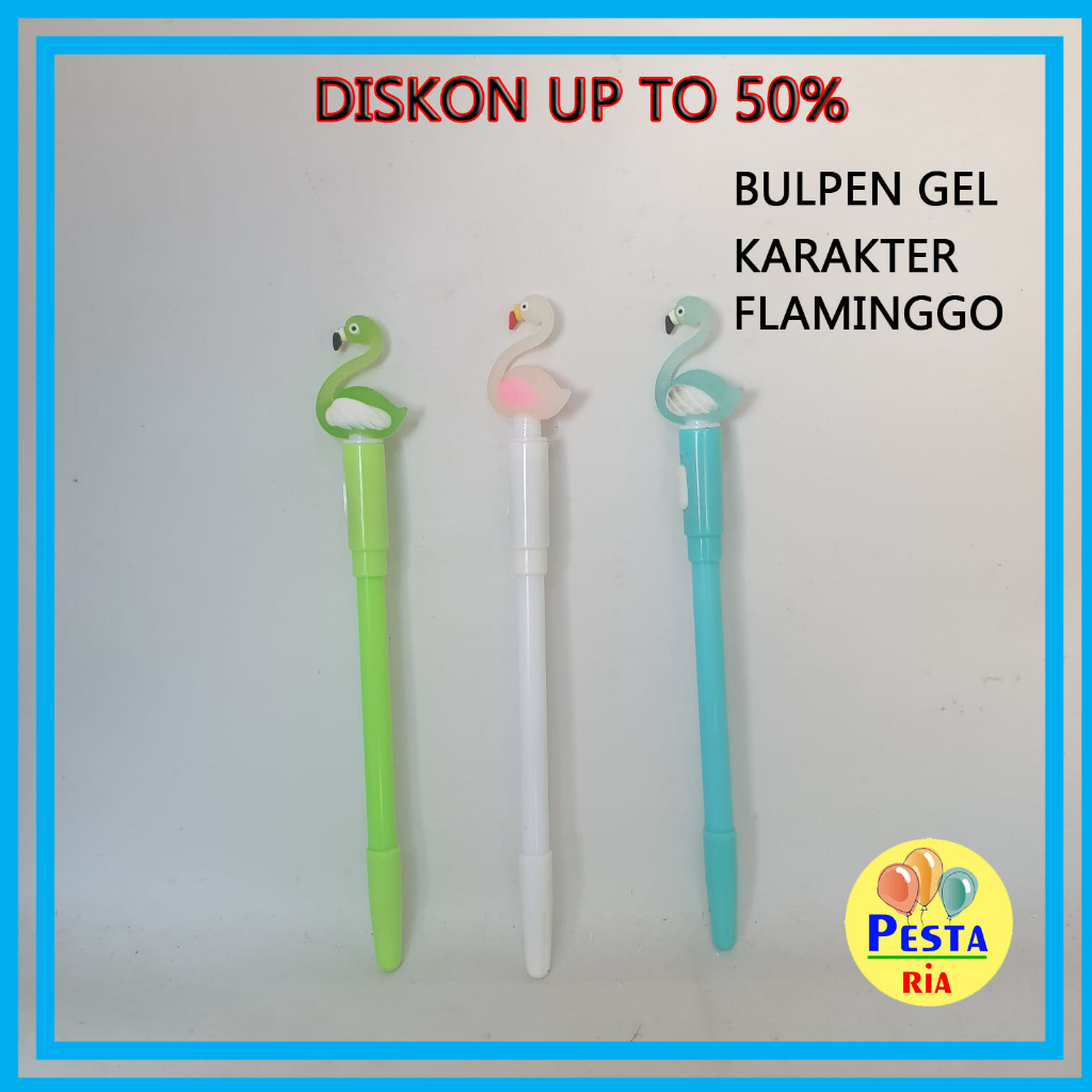 

Murah!! Diskon 50% Pen Gel Flaminggo, bulpen sekolah, ballpoint fancy, pulpen mekanik