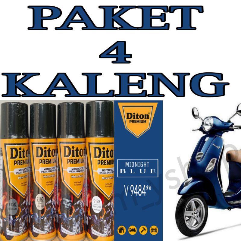 PAKET 4 KALENG pilok pilox diton premium MIDNIGHT BLUE V9484** biru midnight midnight blue 9484 v948