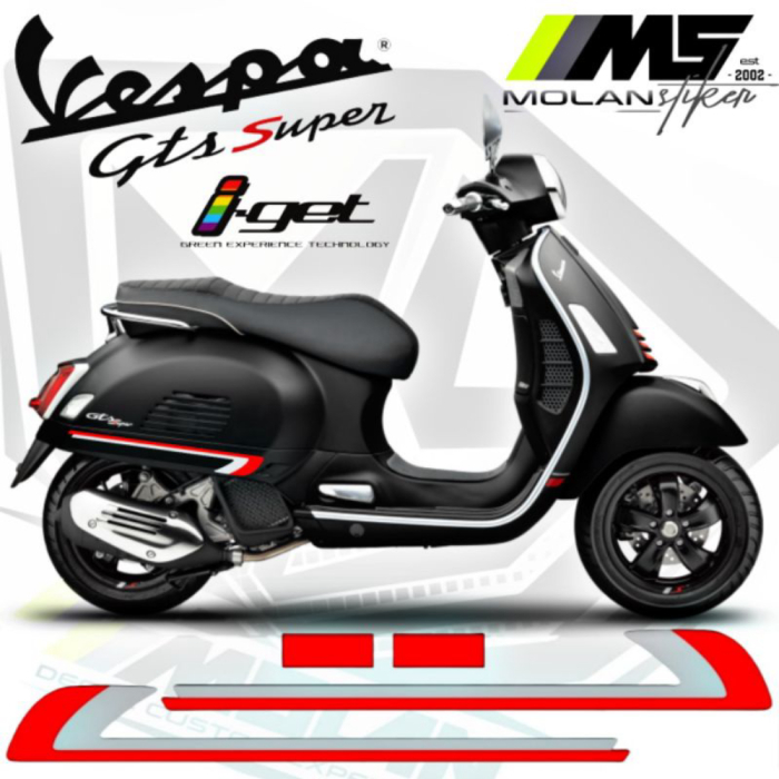 Cutting Sticker Striping Variasi Vespa GTS 150 iget - GTS 150 SUPER - GTS 150 3v/2v