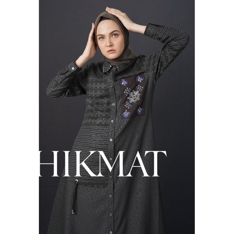 Abaya Hikmat fashion C5833-02 D'Grey