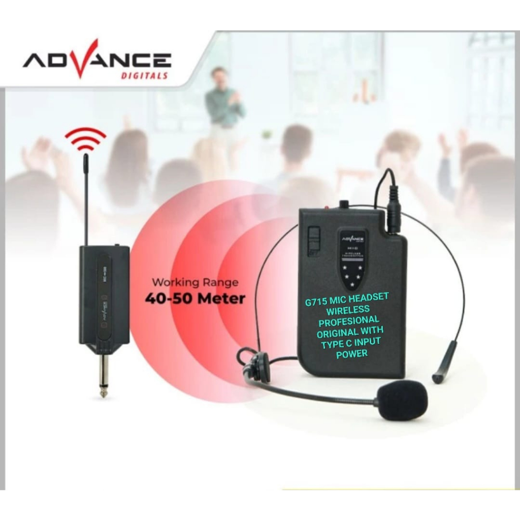 G715 MIC HEADSET WIRELESS PROFESIONAL ORIGINAL MIC WIRELES SINGLE BANDO KLIP CLIP ON MIK WIRELESS MI