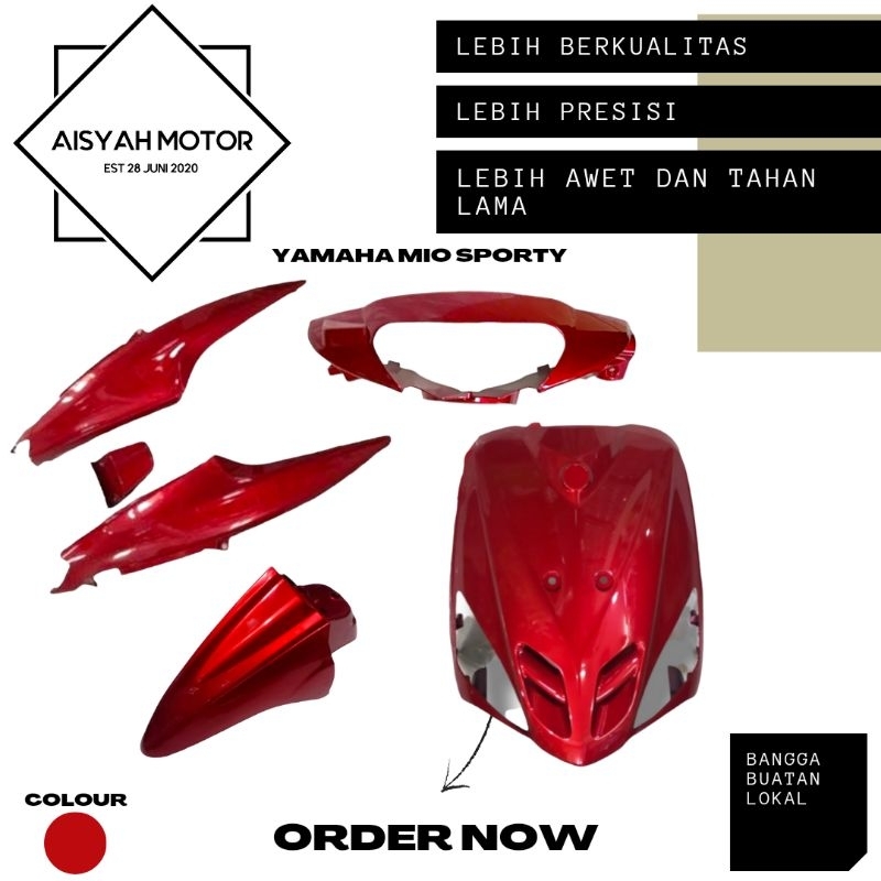 Cover Bodi Halus Yamaha Mio Sporty Warna Merah Marun