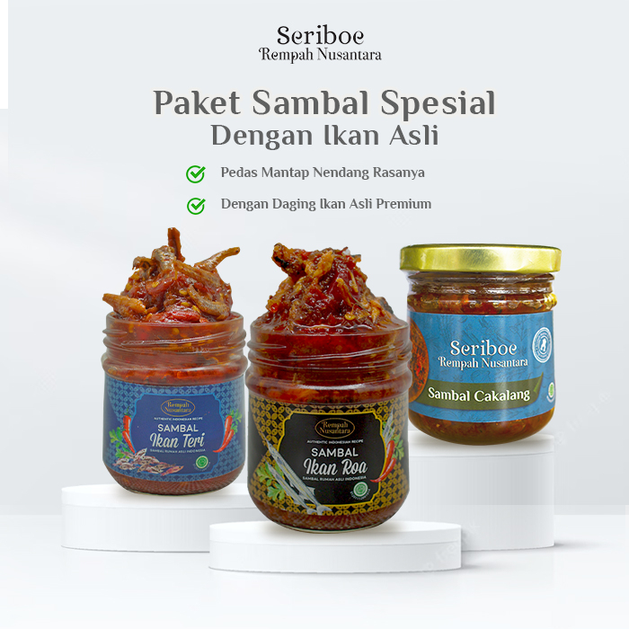 

Paket Sambal dengan Ikan Asli Seriboe Rempah Nusantara