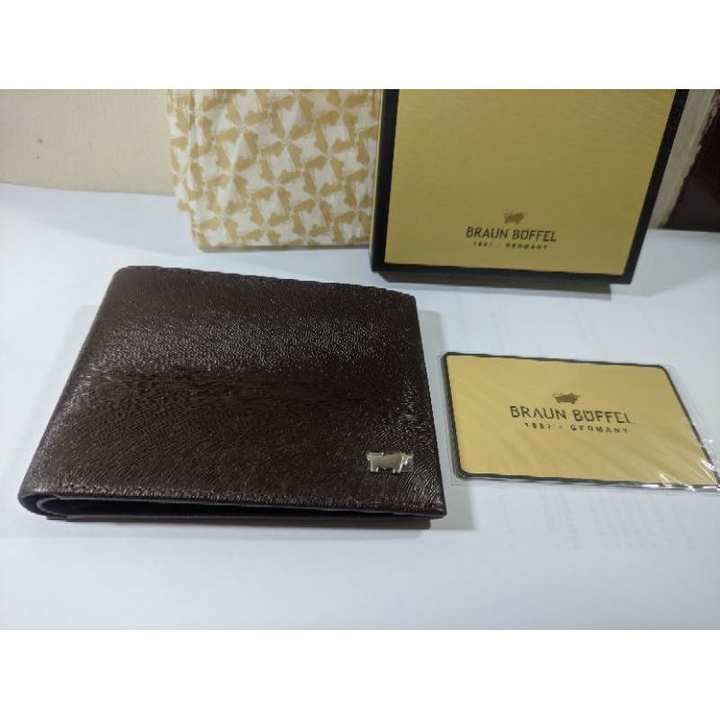 Braun Buffel Bifold Wallet Sicher with Window plus slot card Asli Original Authentic dompet kulit sa