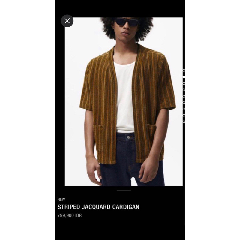 Zara Man Striped Jacquard Cardigan