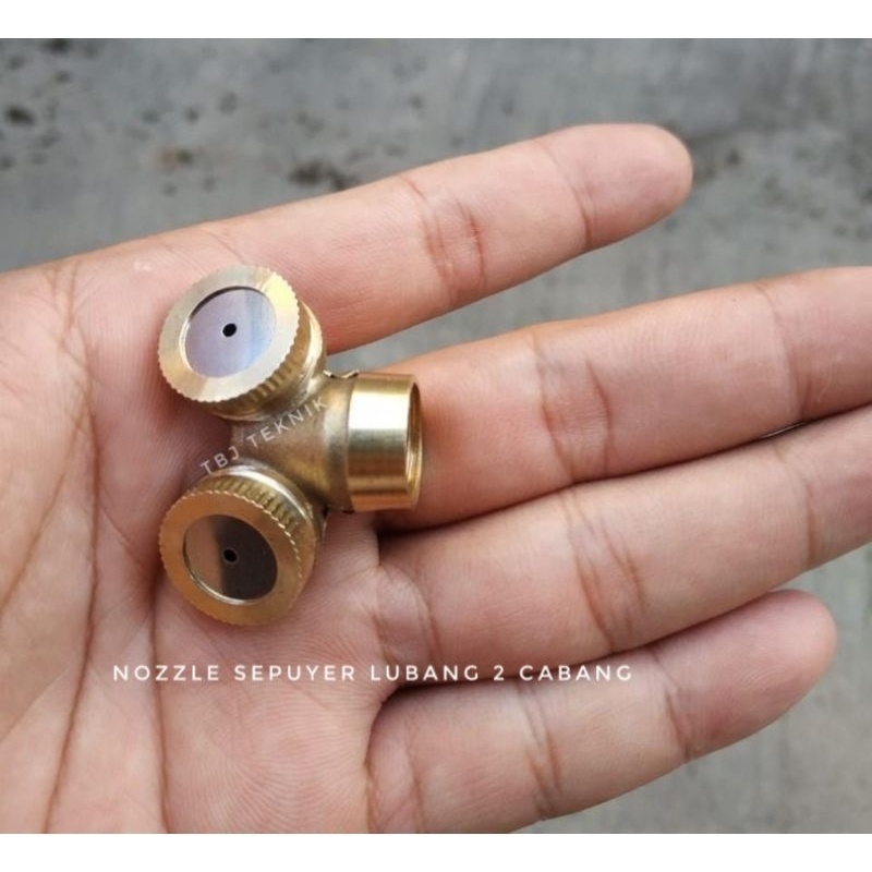 nozzle sepuyer lubang 2 cabang