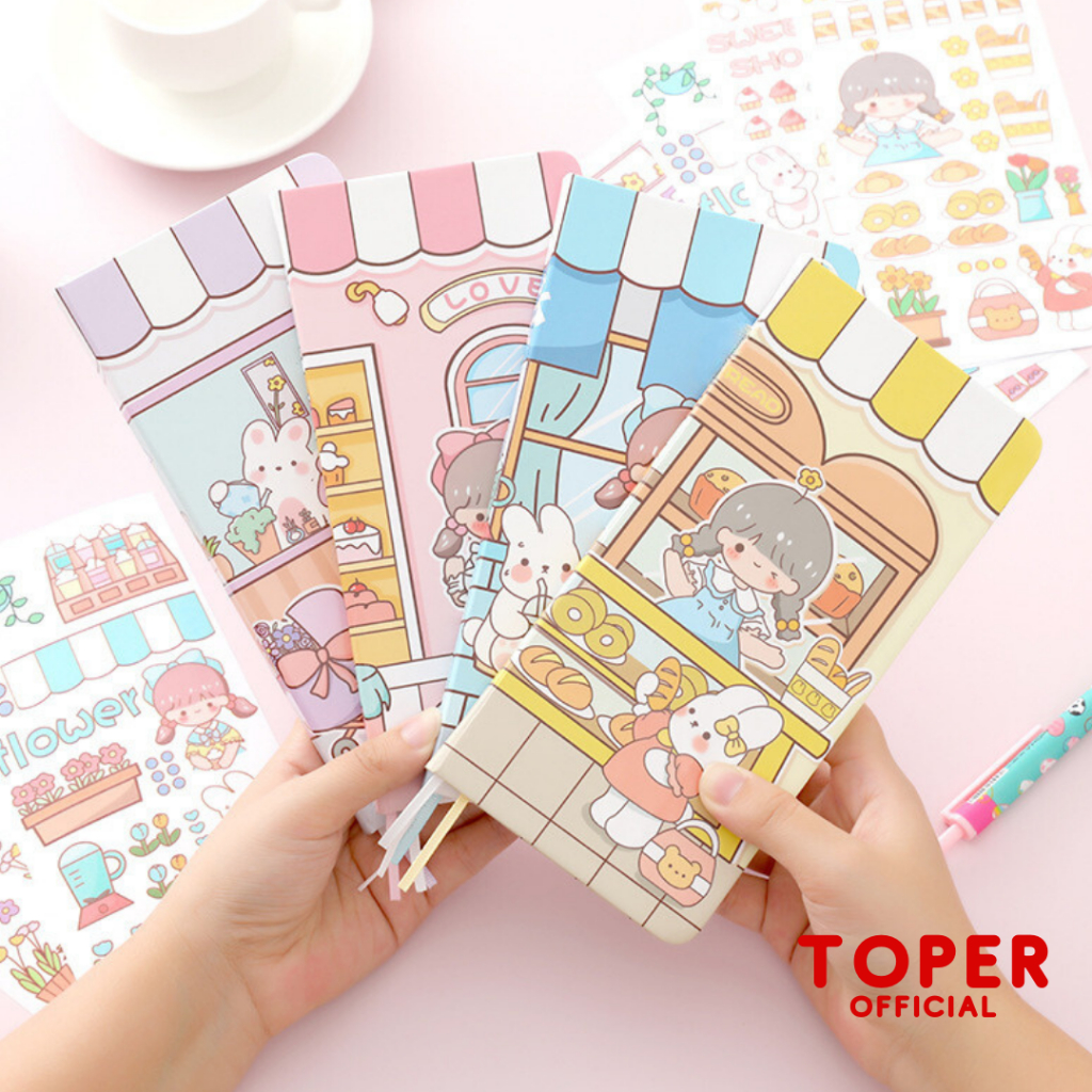 

TOPER Notebook Weeks Grid Full Color Free Sticker Kertas Buku Jurnal Lucu Diary Karakter Estetik Character Aesthetic